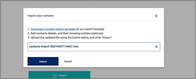 how to import contacts to an investment management platform