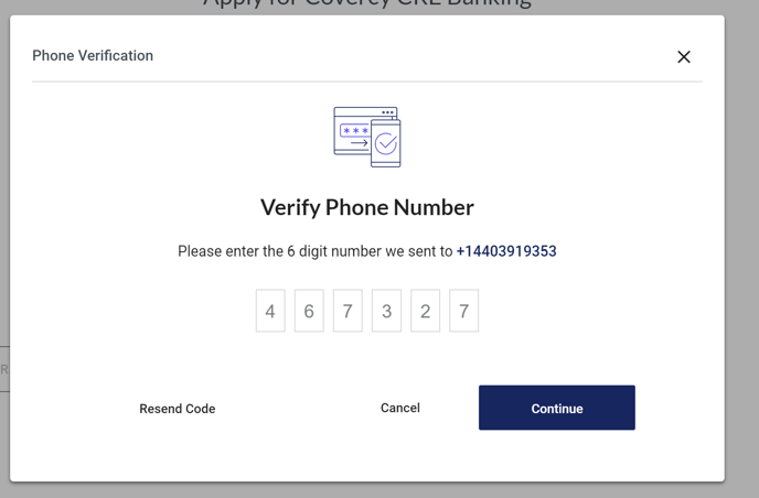 security verification code for CRE Bank