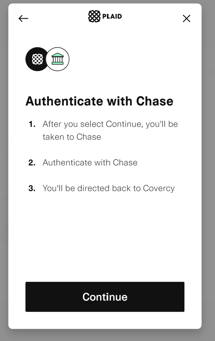 capital call for LP investor authentication step with Chase or other bank provider