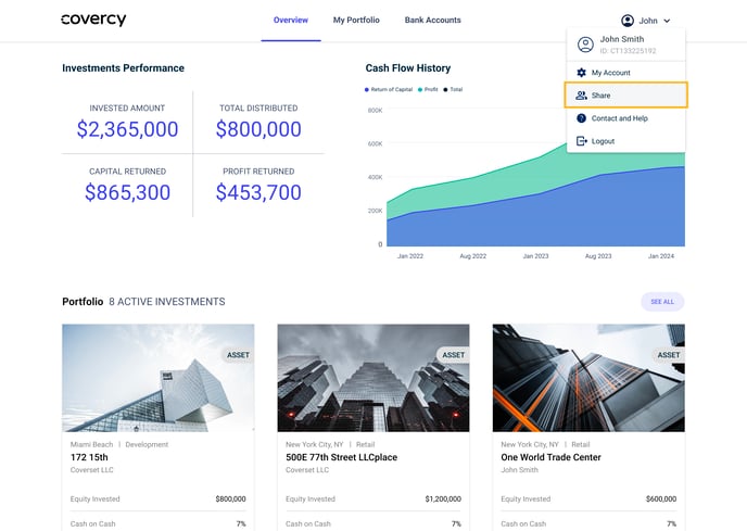 share your investor portal permissions with partners