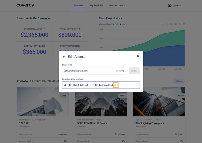 edit your investor portal