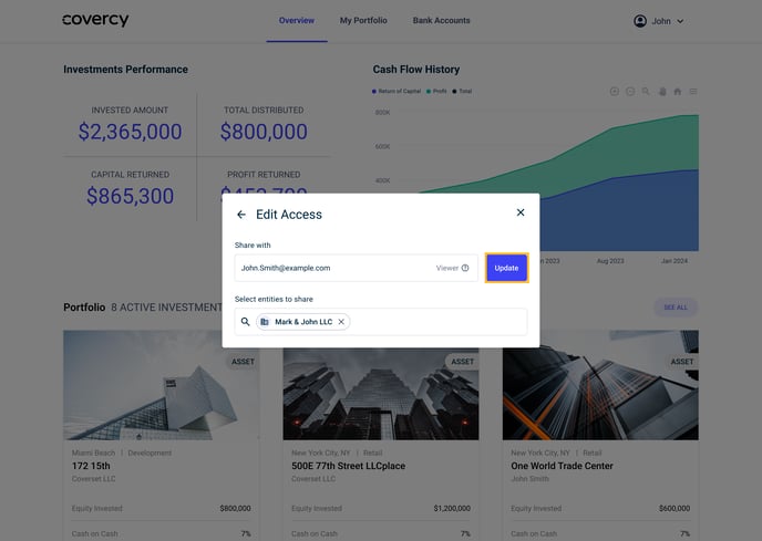 edit your investor portal