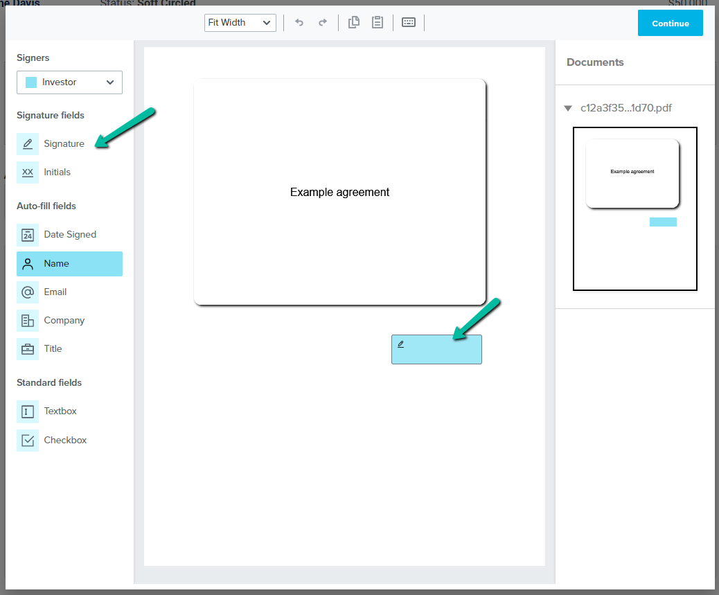 how to use Hello Sign within an investment management platform